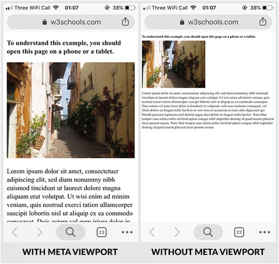 Viewport Meta Tags is used to instruct the browser how to render the page on different screen sizes 