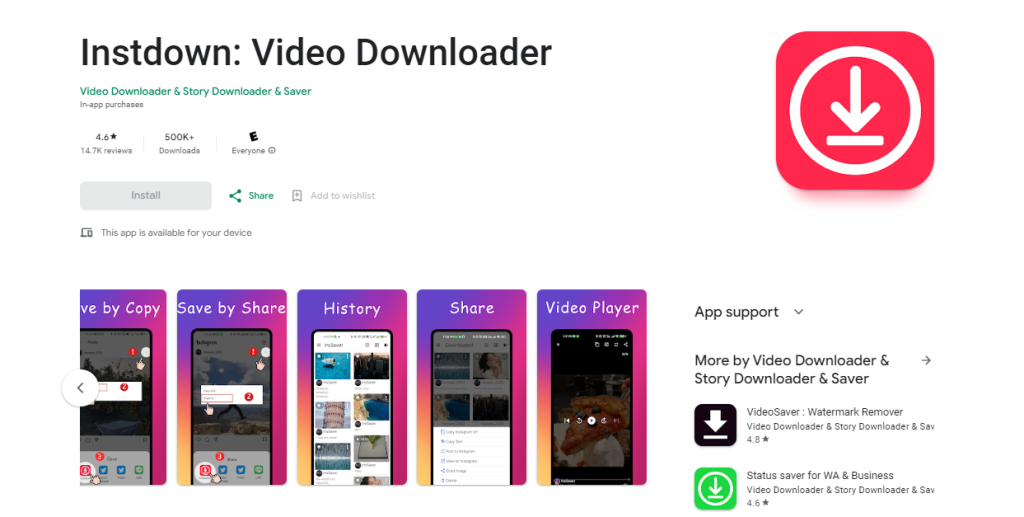 Instdown video downloader allows you to save all types of content from public instagram account