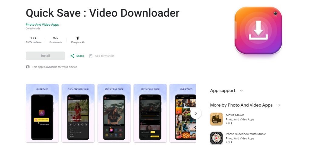 Quick save is a great app for downloading instagram content but also best Youtube downloads