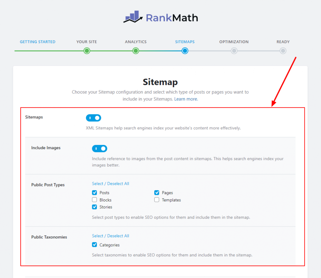 Sitemap Integration with Rank Math SEO Plugin